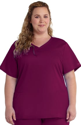 Core Stretch by Cherokee Workwear Women's V-Neck Solid Scrub Top
