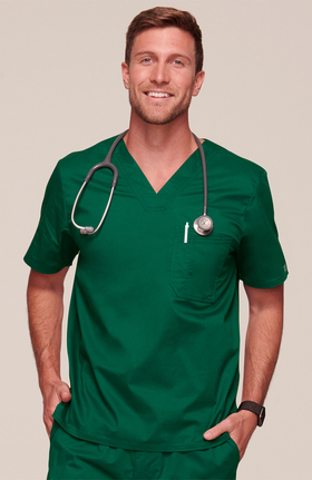 Core Stretch by Cherokee Workwear Men's V-Neck Solid Scrub Top