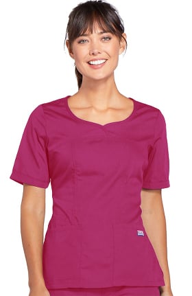 Cherokee Workwear Originals Women's Novelty V-Neck Solid Scrub Top