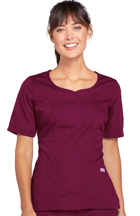 Cherokee Workwear Originals Women's Novelty V-Neck Solid Scrub Top