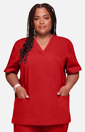 Cherokee Workwear Originals Unisex V-Neck 3-Pocket Solid Scrub Top