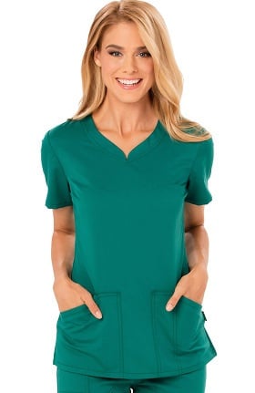 code happy Women's V-Neck Solid Scrub Top