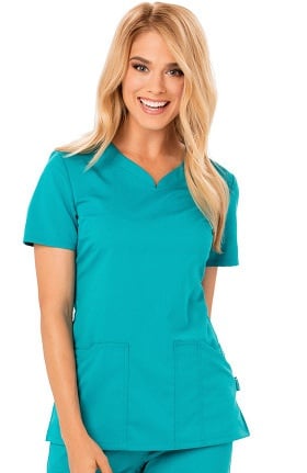 code happy Women's V-Neck Solid Scrub Top