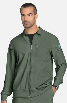 Infinity by Cherokee Men's Zip Front Warm-Up Solid Scrub Jacket