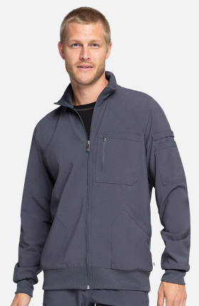 Infinity by Cherokee Men's Zip Front Warm-Up Solid Scrub Jacket