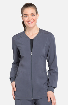 Infinity by Cherokee Women's Zip Front Warm-Up Solid Scrub Jacket