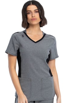 iflex featuring Katie Duke by Cherokee Women's Stylized Solid Scrub Top