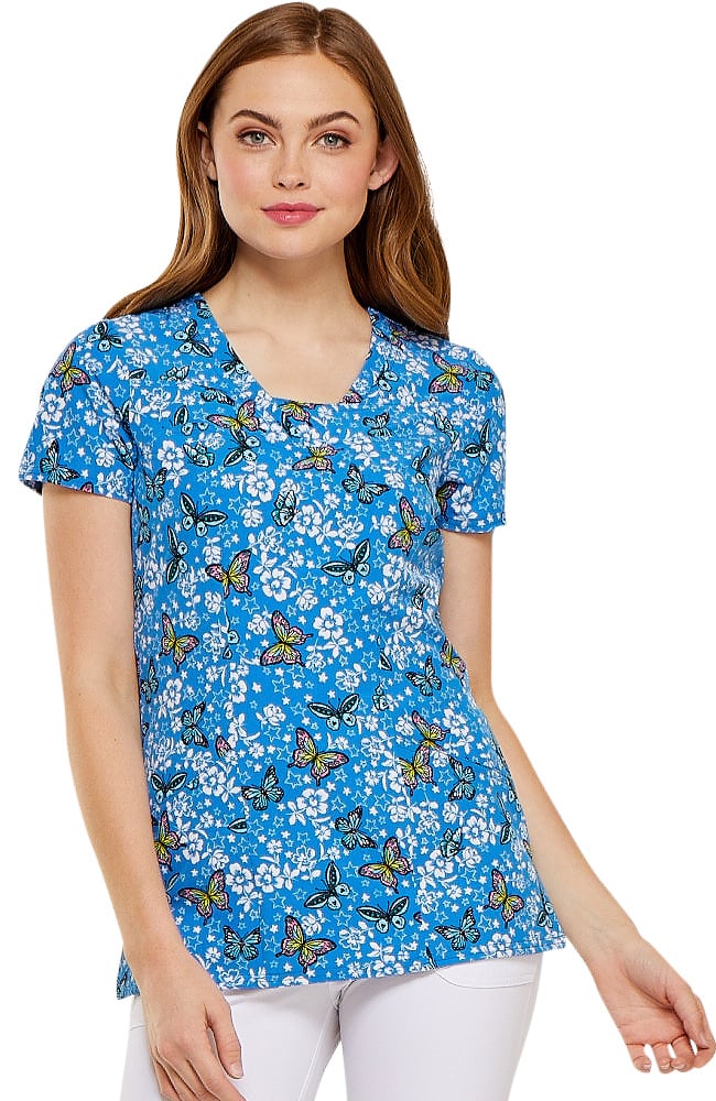 Clearance heartsoul Women's V-Neck Butterfly Print Scrub Top | allheart.com