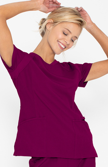 Break On Through by heartsoul Women's Love 2 Love U V-Neck Solid Scrub Top