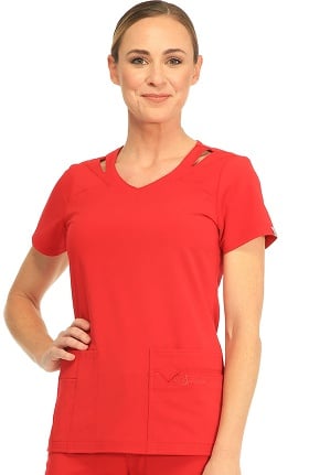 Clearance Sapphire Scrubs Women's Paris V-Neck Solid Scrub Top