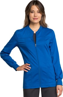Revolution Tech by Cherokee Workwear Women's Zip Front Solid Scrub Jacket