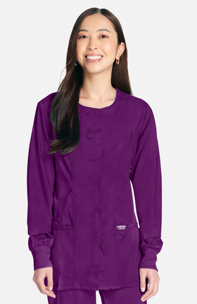 Revolution by Cherokee Workwear Women's Snap Front Solid Scrub Jacket