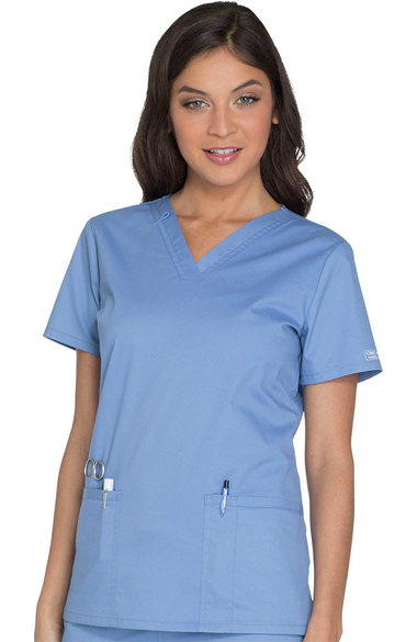 Core Stretch by Cherokee Workwear Women's V-Neck Solid Scrub Top ...