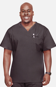 Professionals by Cherokee Workwear Men's V-Neck Solid Scrub Top