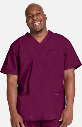 Professionals by Cherokee Workwear Men's V-Neck Utility Solid Scrub Top