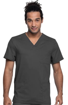Revolution Tech by Cherokee Workwear Men's 3 Pocket V-Neck Solid Scrub Top