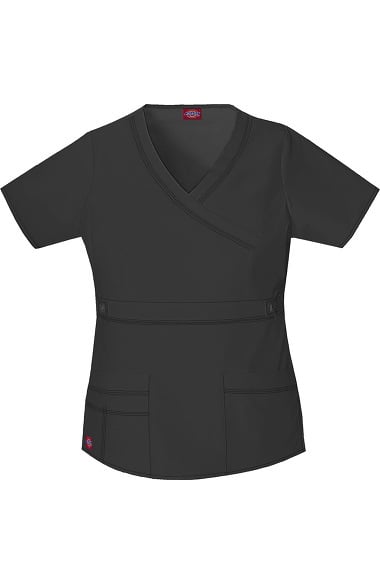 dickies scrubs women's gen flex mock wrap shirt