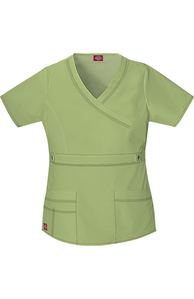 dickies scrubs women's gen flex mock wrap shirt