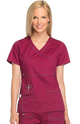Gen Flex by Dickies Women's Mock Wrap Solid Scrub Top