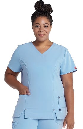 Clearance Xtreme Stretch by Dickies Women's V-Neck Solid Scrub Top