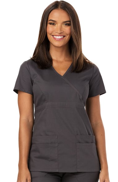 Women S Mock Wrap Scrub Top