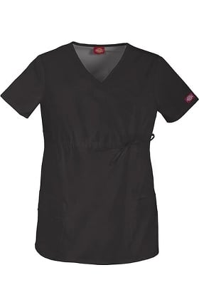 Clearance Gen Flex by Dickies Women's Maternity Mock Wrap Solid Scrub Top