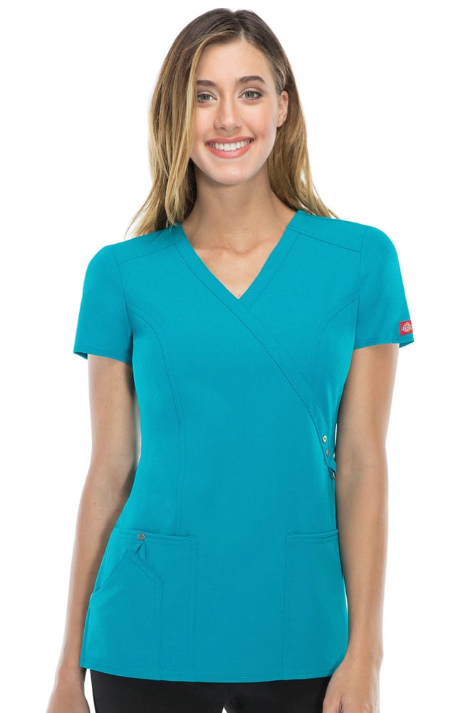 Download Xtreme Stretch by Dickies Women's Mock Wrap Solid Scrub Top | allheart.com