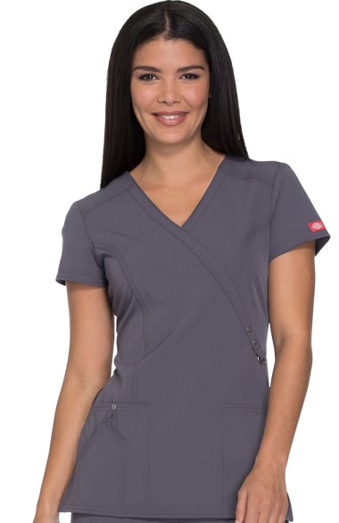 Clearance Xtreme Stretch By Dickies Women S Mock Wrap Solid Scrub Top All