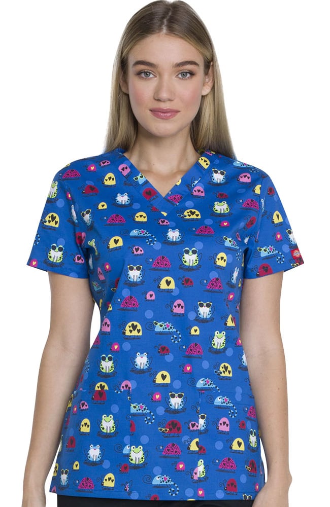 frog print scrub tops