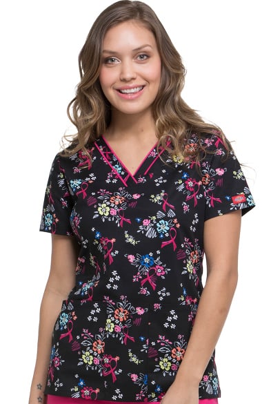 Clearance Everyday Scrubs Signature by Dickies Women's V-Neck Floral Print