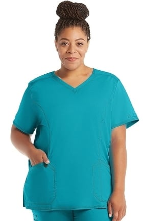 Essence by Dickies Women's V-Neck Solid Scrub Top