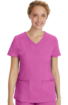 Purple Label by Healing Hands Women's Juliet V-Neck Yoga Scrub Top