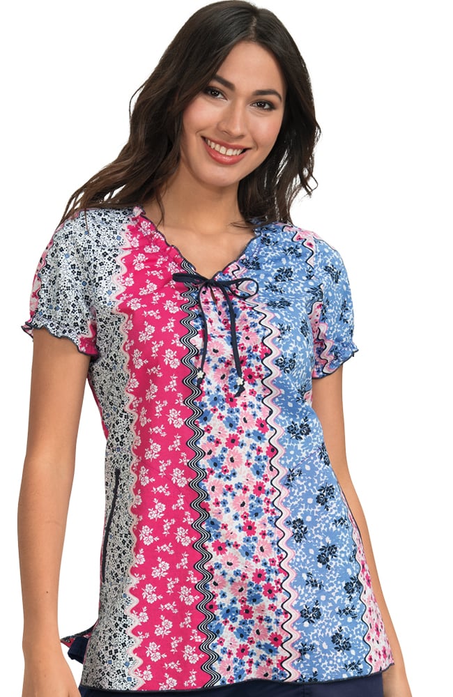 koi floral scrub top