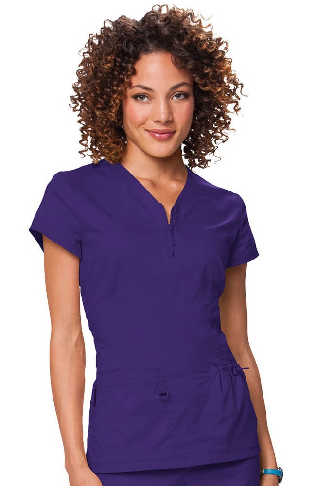 Koi Stretch Women S Mackenzie Zip V Neck Solid Scrub Top Allheart Com