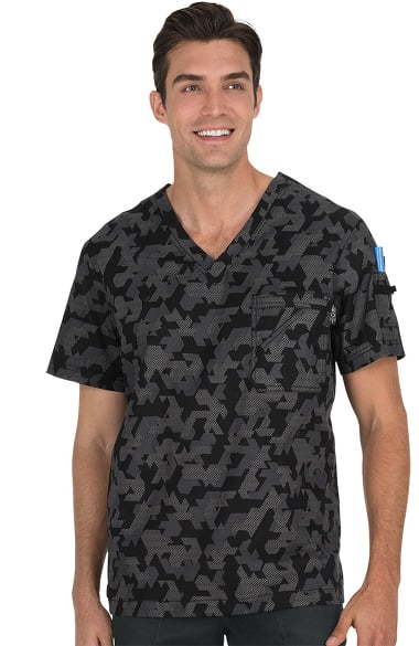 Clearance koi Prints Men's Coby V-Neck Camo Print Scrub Top | allheart.com