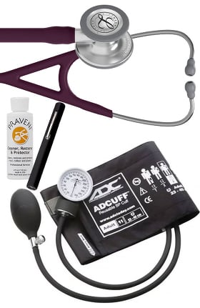 3M Littmann Cardiology IV Stethoscope, ADC Prosphyg 760 Aneroid Sphygmomanometer, Adlite Plus Penlight & Praveni Kit