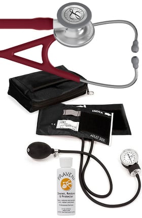3M Littmann Cardiology IV™ Stethoscope with Prestige Medical Aneroid Sphygmomanometer, Carrying Case & Praveni Cleaning Kit