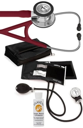 3M Littmann Cardiology IV Stethoscope, Prestige Aneroid Sphygmomanometer, Case & Praveni Kit