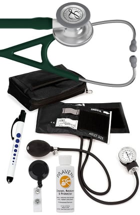 3M Littmann Cardiology IV Stethoscope, Prestige Aneroid Sphygmomanometer, Case, Penlight, Retracteze ID Holder & Praveni Kit