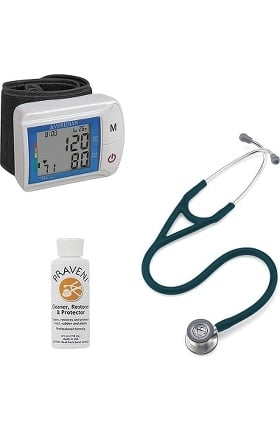 3M Littmann Cardiology IV™ Stethoscope with Veridian Healthcare Digital Blood Pressure Monitor & Praveni Cleaning Kit
