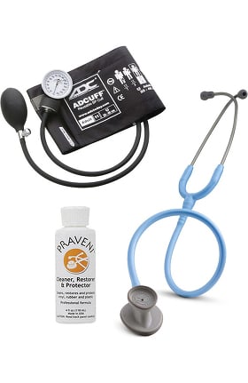 3M Littmann Lightweight II S.E. Stethoscope with ADC® Prosphyg 760 Aneroid Sphygmomanometer & Praveni Cleaning Kit