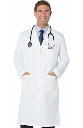 Landau Men's 3-Pocket Full Length Twill 43½" Lab Coat