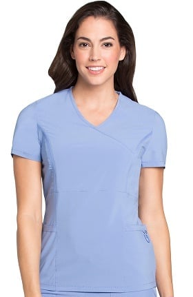 Lynx Women's Mock Wrap Fierce Tunic Solid Scrub Top