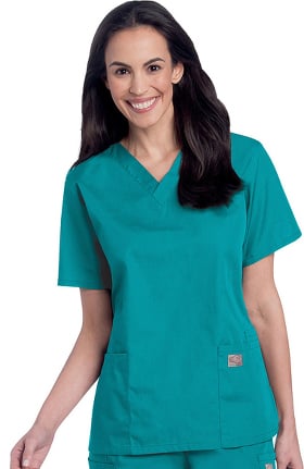 ScrubZone by Landau Women's V-Neck Solid Scrub Top