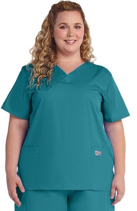 ScrubZone by Landau Women's V-Neck Solid Scrub Top
