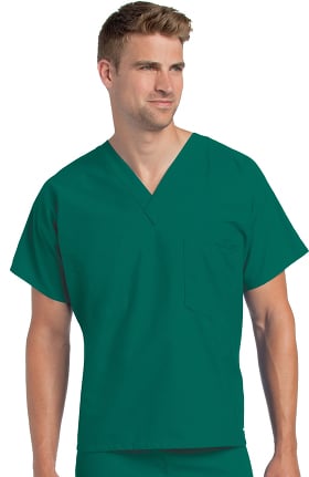 Landau Unisex Reversible V-Neck Classic Fit Solid Scrub Top