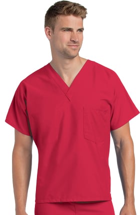 Landau Unisex Reversible V-Neck Classic Fit Solid Scrub Top