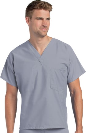 Clearance Landau Unisex Reversible V-Neck Classic Fit Solid Scrub Top