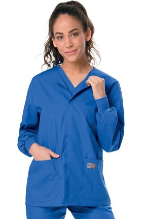 ScrubZone by Landau Unisex Snap Closure Solid Scrub Jacket