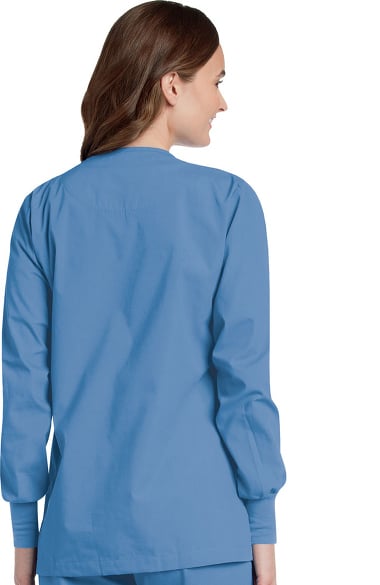 Women's V Neck Cardigan Style Warmup Solid Scrub Jacket Women's V Neck Cardigan Style Warmup Solid Scrub Jacket